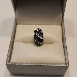 IBB 925 Sterling Silver Slide Charm with Rhinestones